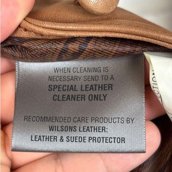 Wilson Leather Women’s S Vintage Tan Leather Lined Button-Up Soft Blazer Jacket - Picture 6 of 6